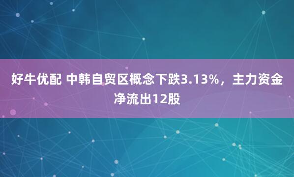 好牛优配 中韩自贸区概念下跌3.13%，主力资金净流出12股