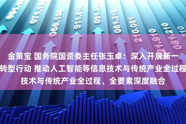 金策宝 国务院国资委主任张玉卓：深入开展新一轮中央企业数字化转型行动 推动人工智能等信息技术与传统产业全过程、全要素深度融合