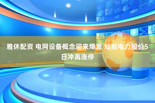 雅休配资 电网设备概念迎来爆发 灿能电力股价5日冲高涨停
