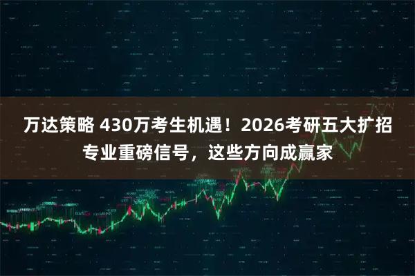 万达策略 430万考生机遇！2026考研五大扩招专业重磅信号，这些方向成赢家